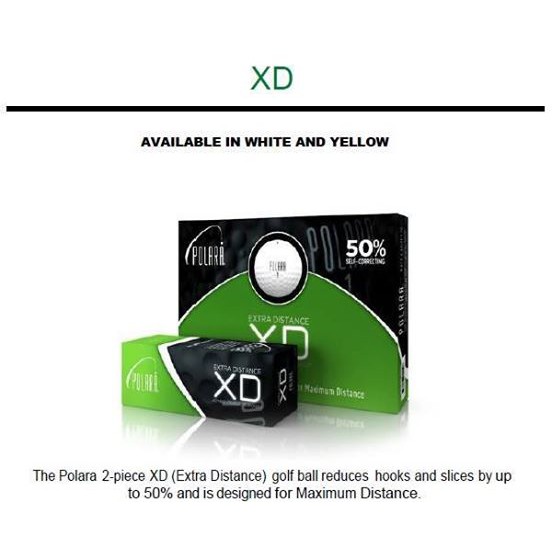 100 Original Polara Extra Distance (XD) 50 Golf Balls 2 piece ball