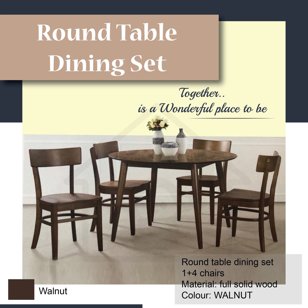 TLiving Round Table Dining Set Shopee Malaysia