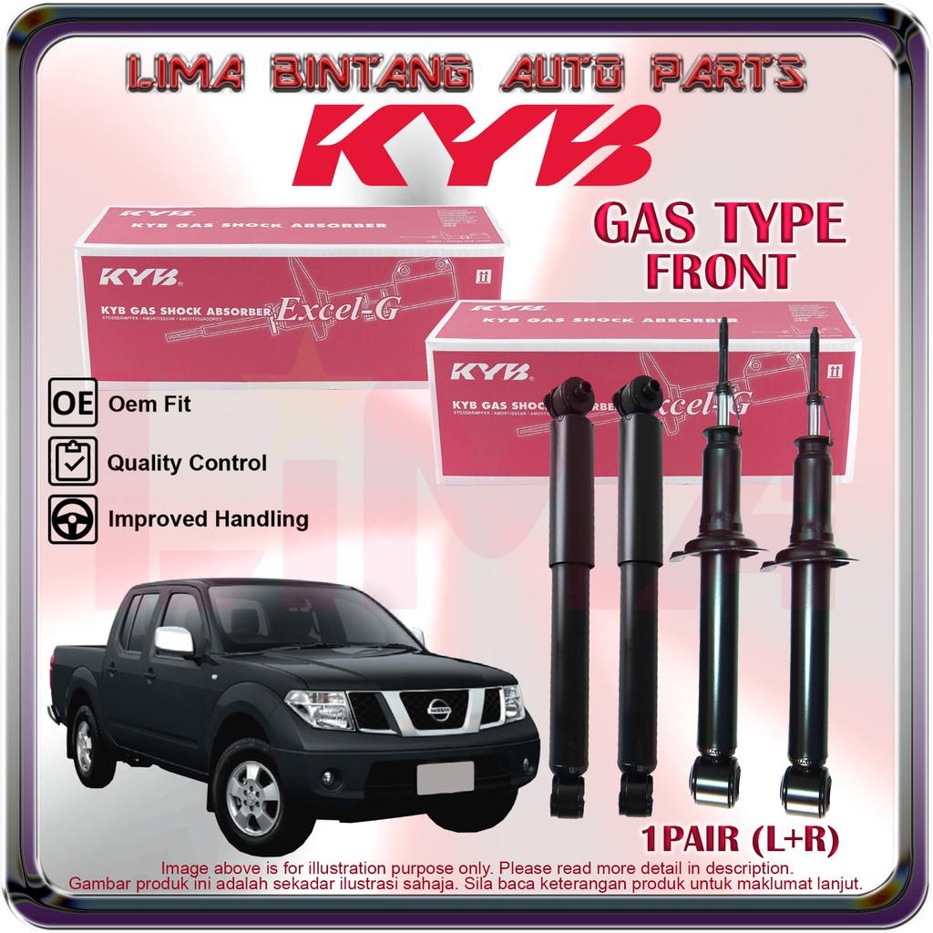 ( 1Pair ) Nissan Navara D40 Front / Rear Shock Absorber Gas KAYABA KYB