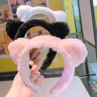 Korea ins Cat Ear Headband Cute Sweet Girl Wash Face Makeup Plush Hairband Female