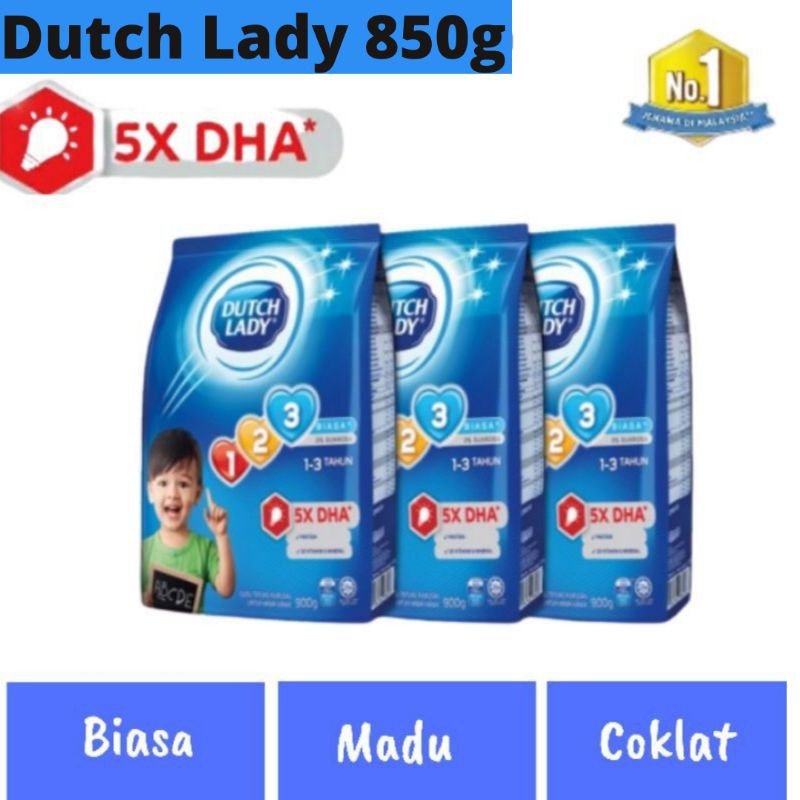 Susu Dutch Lady 123 5xdha New Packaging 850g Shopee Malaysia