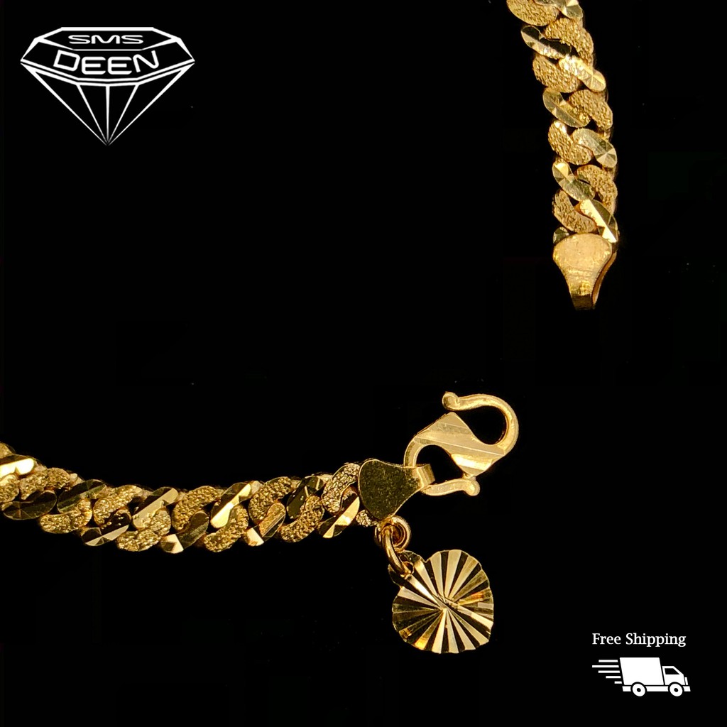 Sms Deen Bracelet 8 3 12gm Gold 916 Emas Rantai Tangan Padu Pasir
