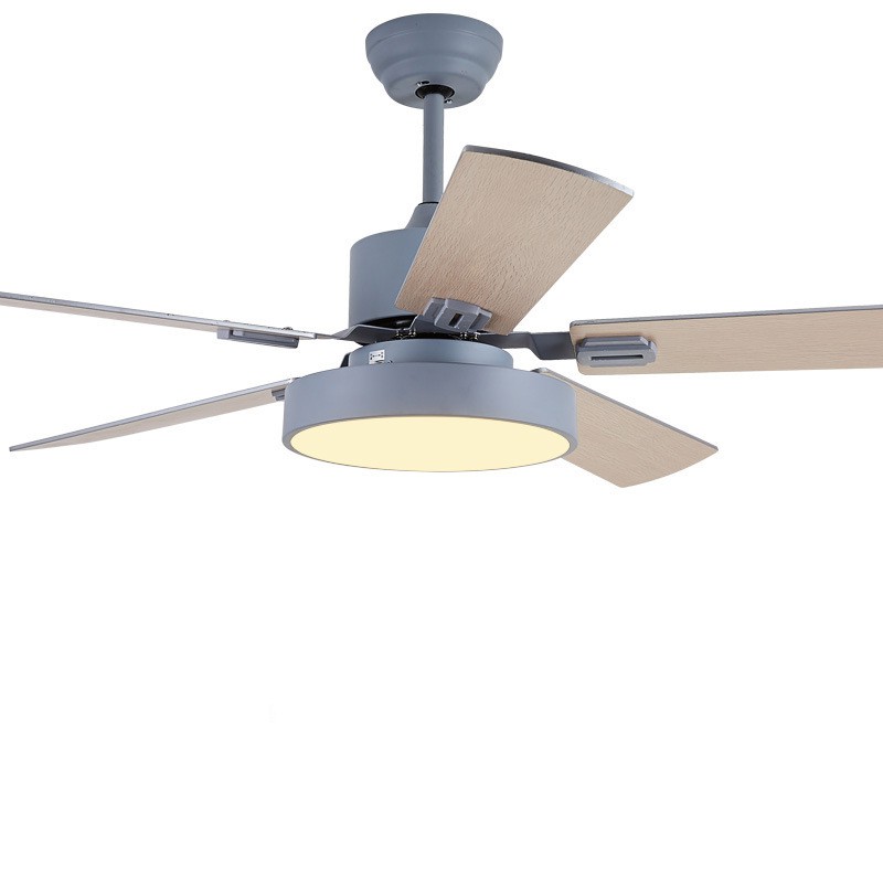 Qukau 52inch Silent Ceiling Fan Light Remote Control Home Restaurant With Light Fan Chandelier Led Hanging Fan Lamp