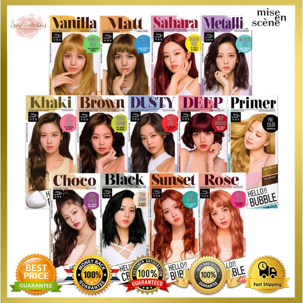 🌟MISE EN SCENE🌟 Hello Bubble x Blackpink Foam Color Hair Dye | Shopee  Malaysia