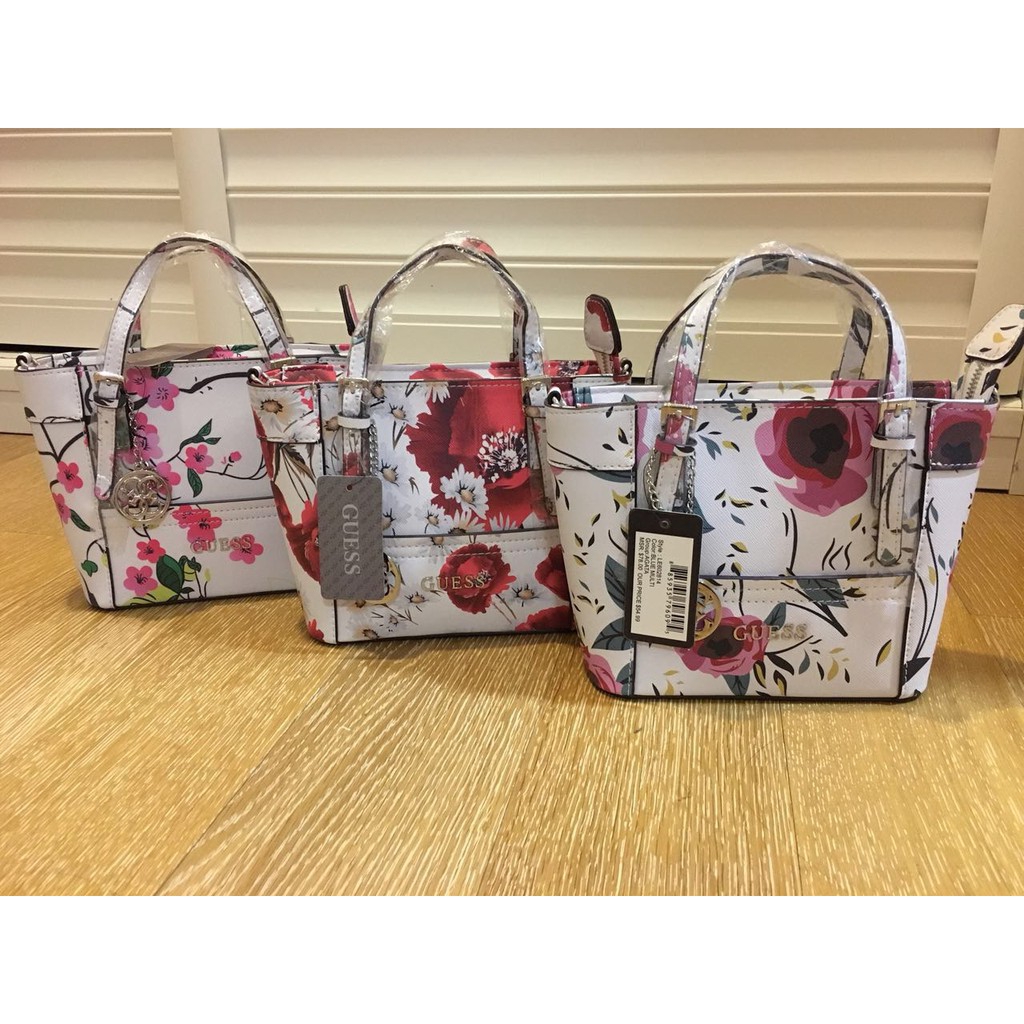 guess flower handbag