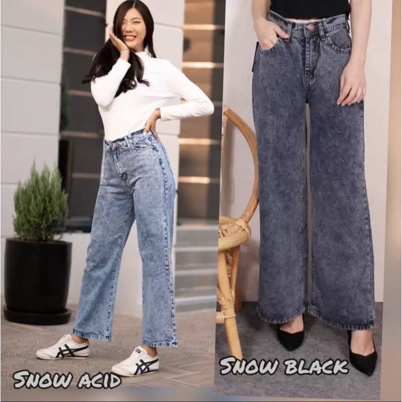 Culottes Snow Black Jeans / Culottes Snow Acid Jeans 27-34 | Shopee Malaysia