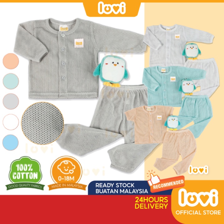 Buy Luvi Baby Baju Baby Unisex Lubang Short Long Sleeve Pants 0 18 Bulan Newborn Baby Clothing Eyelet 嬰兒洞洞衣 Seetracker Malaysia