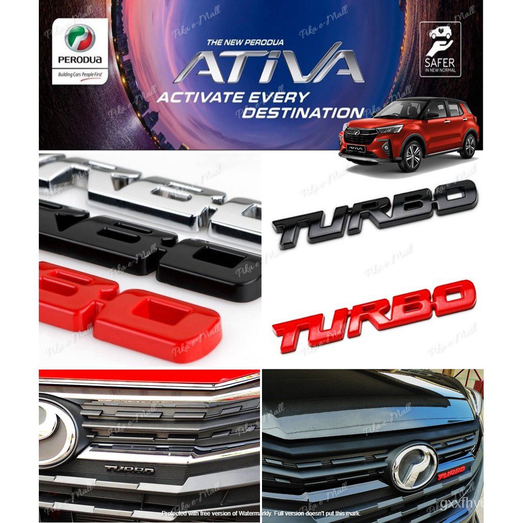 Turbo Universal 3d Metal Emblem Letter Logo Sticker For Perodua Ativa Nissan Almera Proton X50 1 Piece Shopee Malaysia