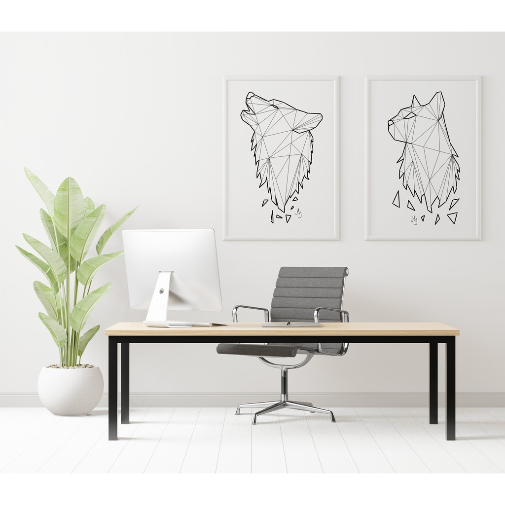 Modern Simple Neutral Wall Line Art Triangle Art Minimalistic Line Art