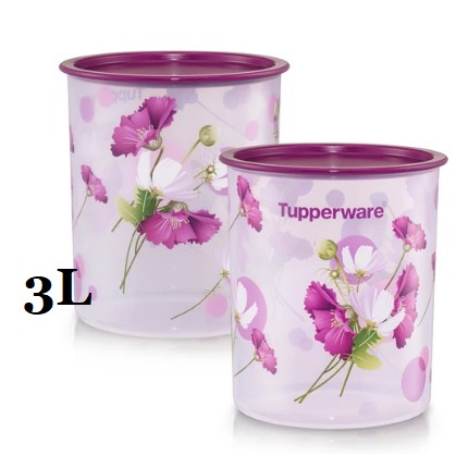 ❤BEST PRICE❤ Tupperware Royale Bloom One Touch Canister Medium 3.0L (2)