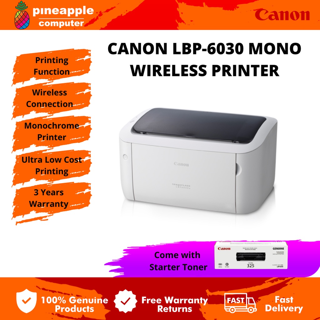 Canon Lbp 6030w Monochrome Wireless Wifi Laser Printer Lbp6030w Similar M15w 1210w 6030wlbp 7080