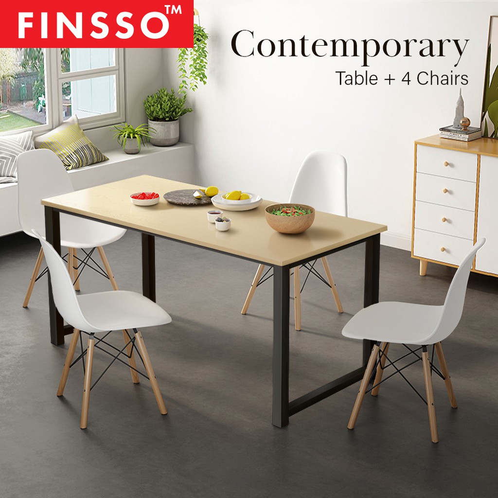 SHOCKING DEAL!! FINSSO: [120cm x 60cm] Contemporary Table with Eames Chair Dining Set