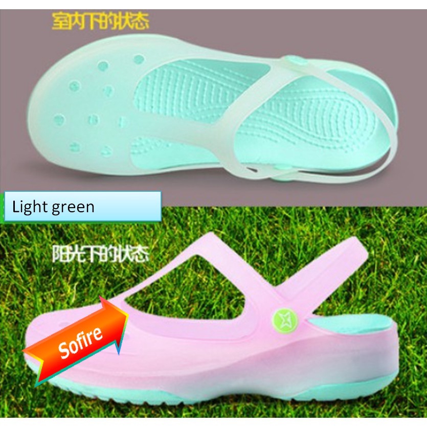  Sandals  sun UV discoloration jelly  shoes  slippers Shopee  