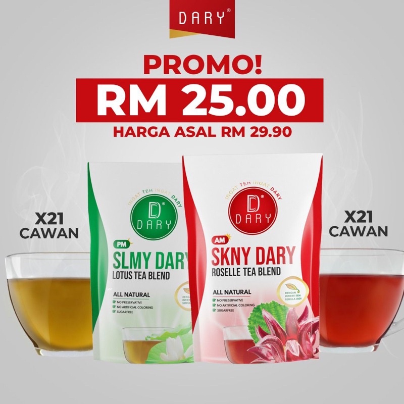 [Pek Jimat] DARY TEA SKNY SLMY DETOX SLIMMING TEA SLIM & SKINY TEA SLIM SKINNY | TEH DETOX | KURUS | DARY