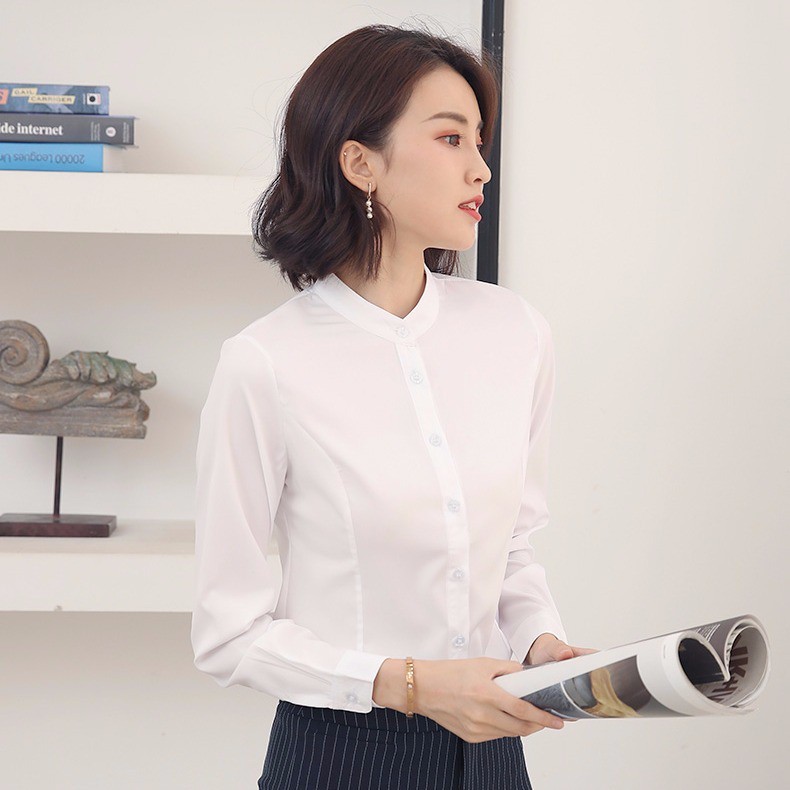 Kemeja putih wanita Korea lengan panjang lengan pendek Kemeja putih wanita Korea lengan panjang lengan pendek