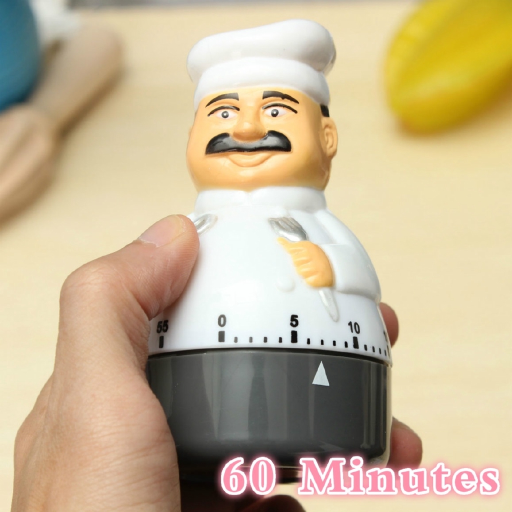 60 Minutes Uncle Chef Kitchen Timer Plastic Analogue Alarm Clock