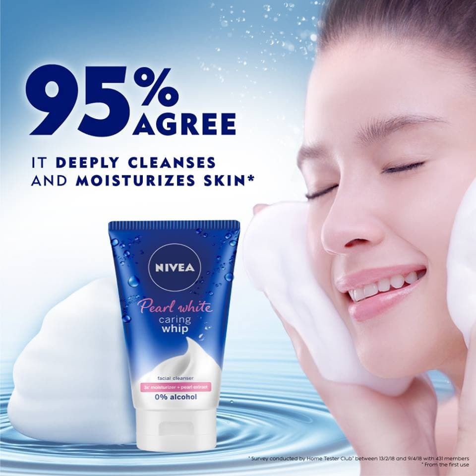 nivea pearl white caring whip facial cleanser