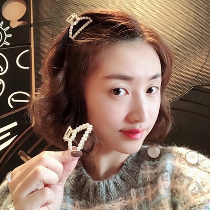 Korean Pearl Hairpins Rhinestone Hair Clip Barrettes Fashion Sweet