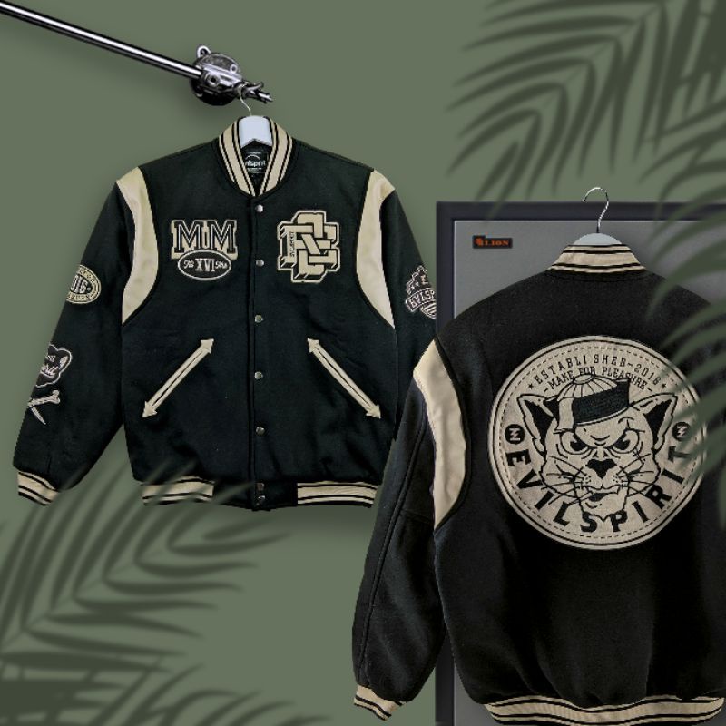 Evilspirit VARSITY JACKET KEYTARO BLACK UNISEX Shopee Malaysia