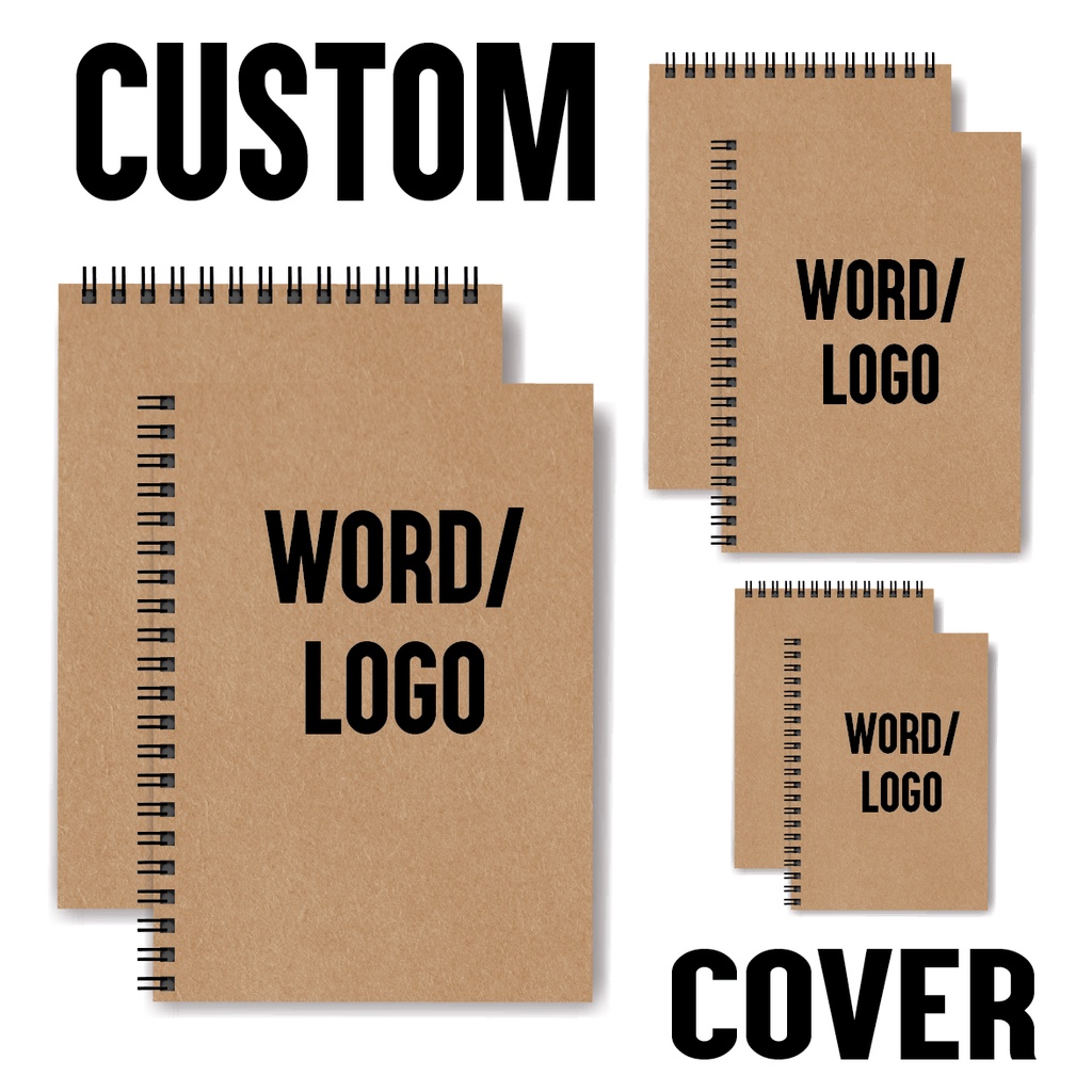 100pgs 200pgs Custom Cover Notebook / Custom Kulit Buku Nota / Custom Logo / Word / Quote / Design / Program A4 A5 A6 A7