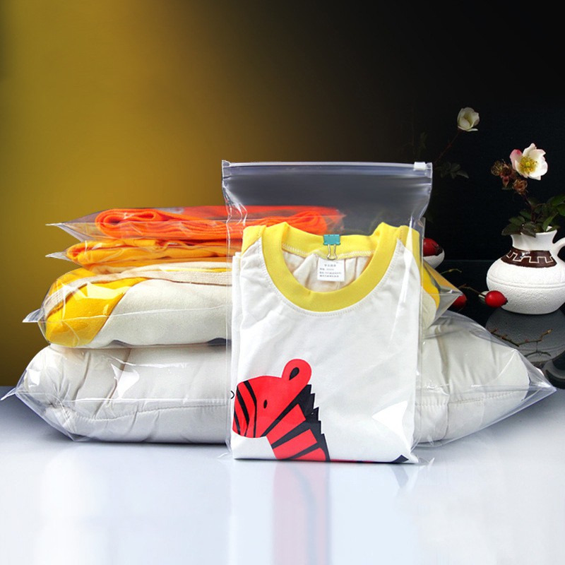 10pcs Clear Ziplock Plastic  Bag frost Clothes Packaging  