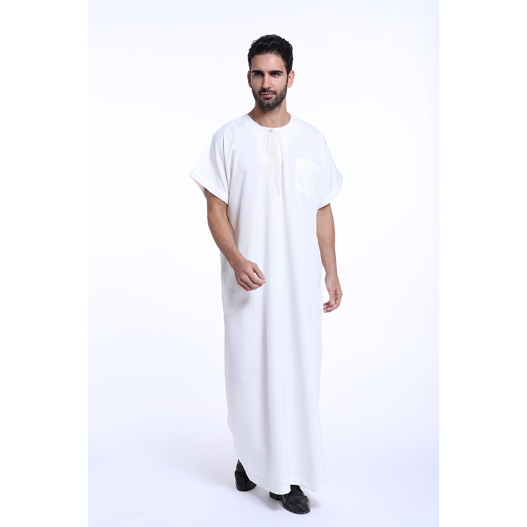 Thobe Muslim Lelaki  Dengan Lengan Pendek TH801 Shopee 