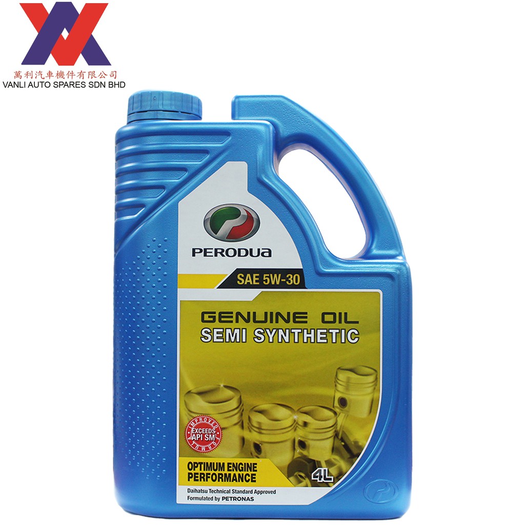 Perodua Semi Synthetic SAE 5W30 Engine Oil 4L  Shopee 