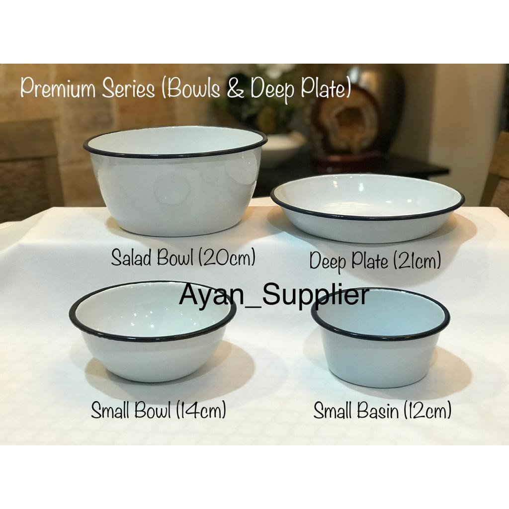 Premium Enamel Serving Plate Bowls Pinggan Mangkuk Ayan
