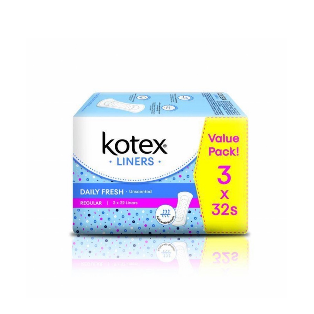 Kotex Daily Fresh Regular Liners Unscented (32s x 3packs) Shopee Malaysia