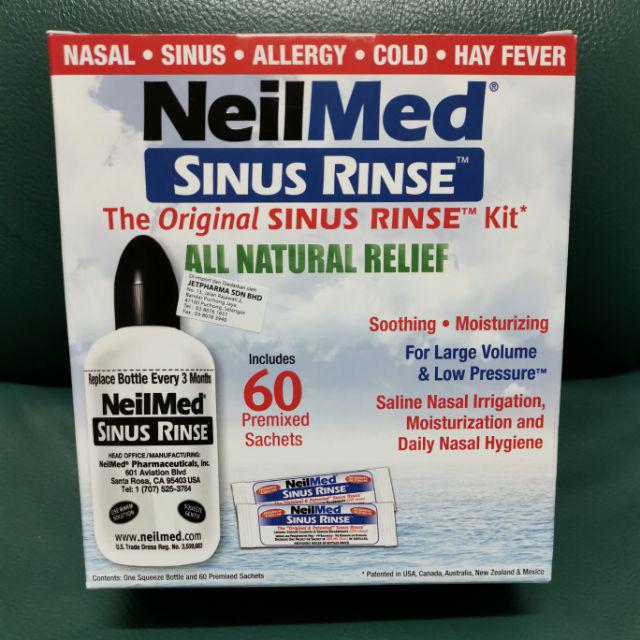 NeilMed Sinus Rinse Nasal Wash Starter Kit + 60 Premixed 