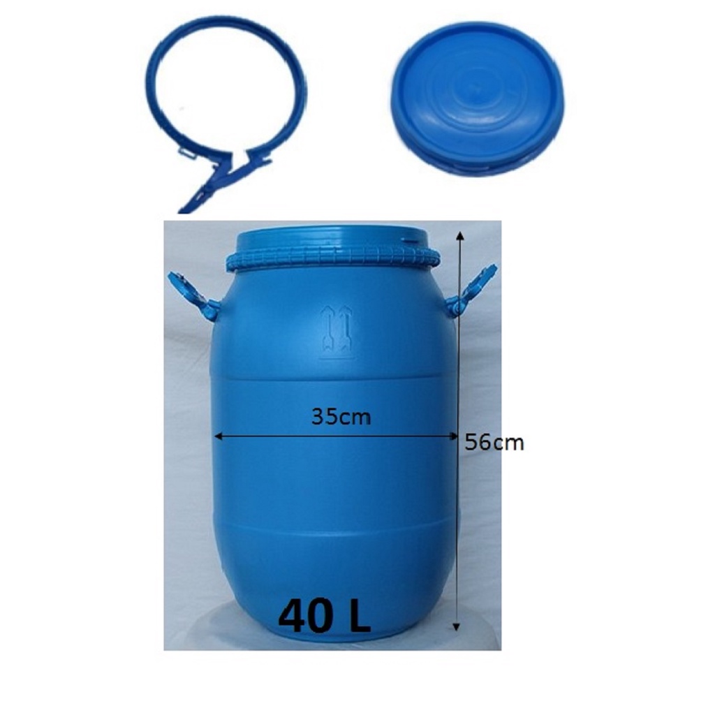 40 Liter Tong Drum Plastik Biru Bertangkai Plastic Blue Drum Shopee Malaysia 2734