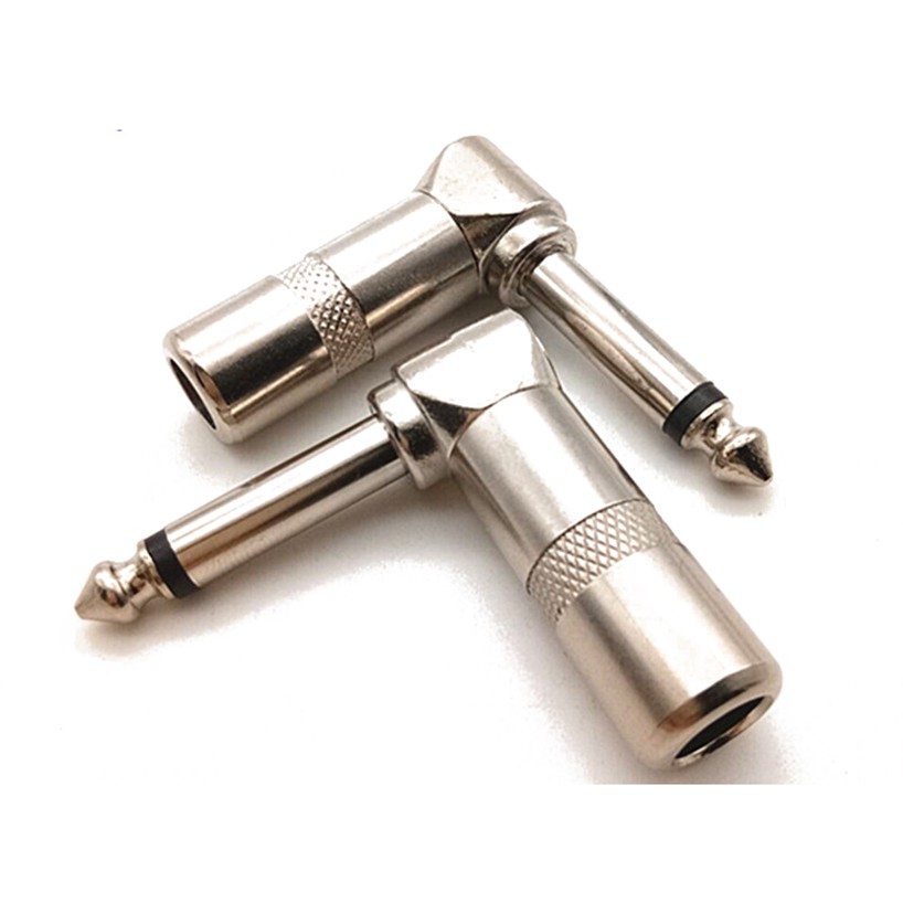 6.35mm 1/4" Plug Jack mono angle head Repair Audio Connector Solder