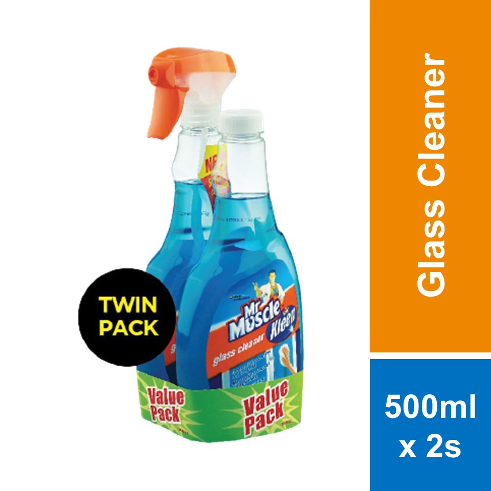 Mr Muscle Glass Cleaner Super Active Value Pack 500ml x 2s | Shopee