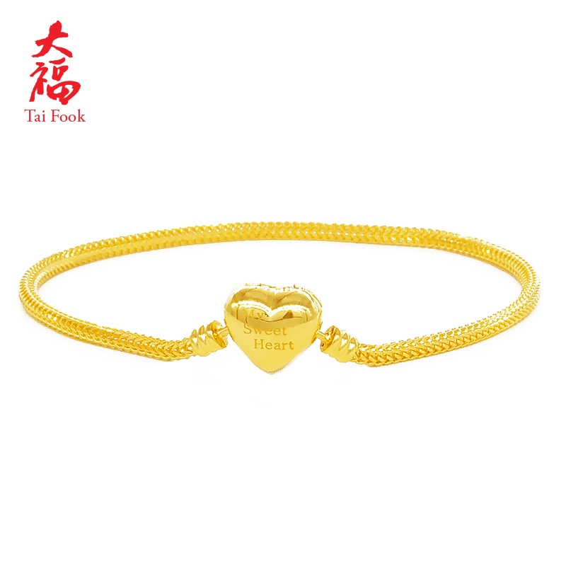 TaiFook 916 Gold Jewellery PDR Pandora Bracelet 爱心头龙身PDR手链PGJB180182 Shopee Malaysia