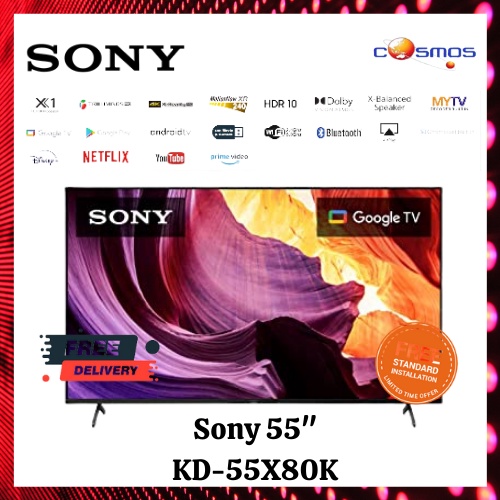 Sony 55" KD55X80K 4K UHD Google TV KD55X80K Smart TV 55X80K 80K