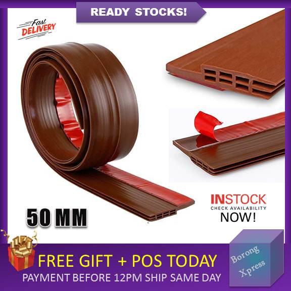 3 Layer 50mm 0 91m Design Door Seal Rubber Strip Anti Noise Anti Bug Brown