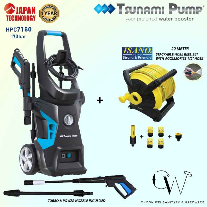 Buy Cw Ready Stock Tsunami Pump Hpc7180 Waterjet Cleaning High Pressure Cleaner 2200w 170bar Water Jet Seetracker Malaysia