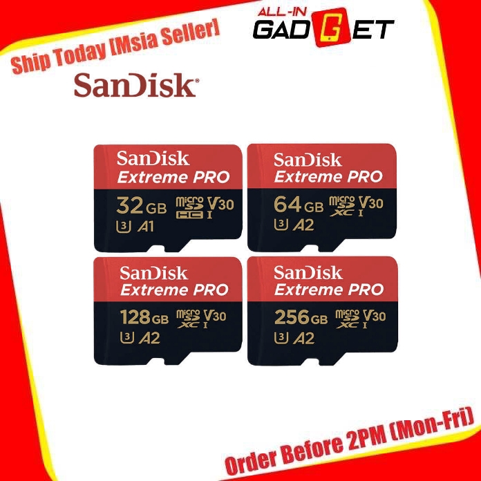 ORIGINAL SanDisk Malaysia Extreme Pro A2 170MB/s Micro SD 32GB/64GB