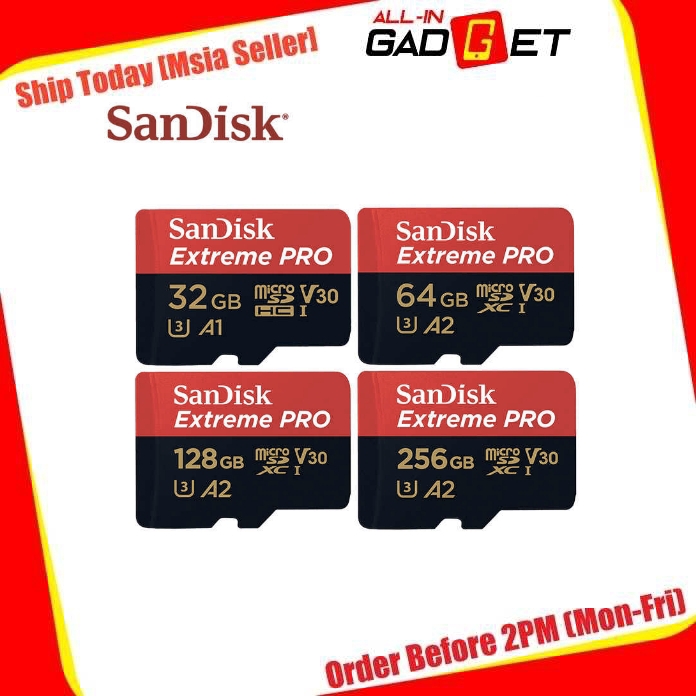 ORIGINAL SanDisk Malaysia Extreme Pro A2 170MB/s Micro SD 32GB/64GB ...