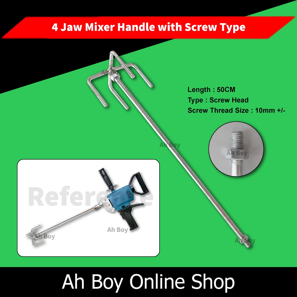 1pcs 4 Jaw Screw Head Jaw Mixer Handle Mud Tool / Cement Mixer Rotary