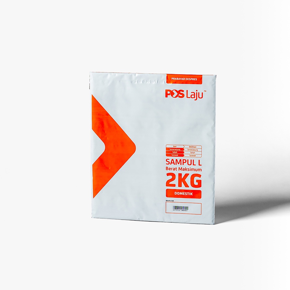 Pos Laju Prepaid Courier Parcel Envelope Size L (2kg) Orange/Red