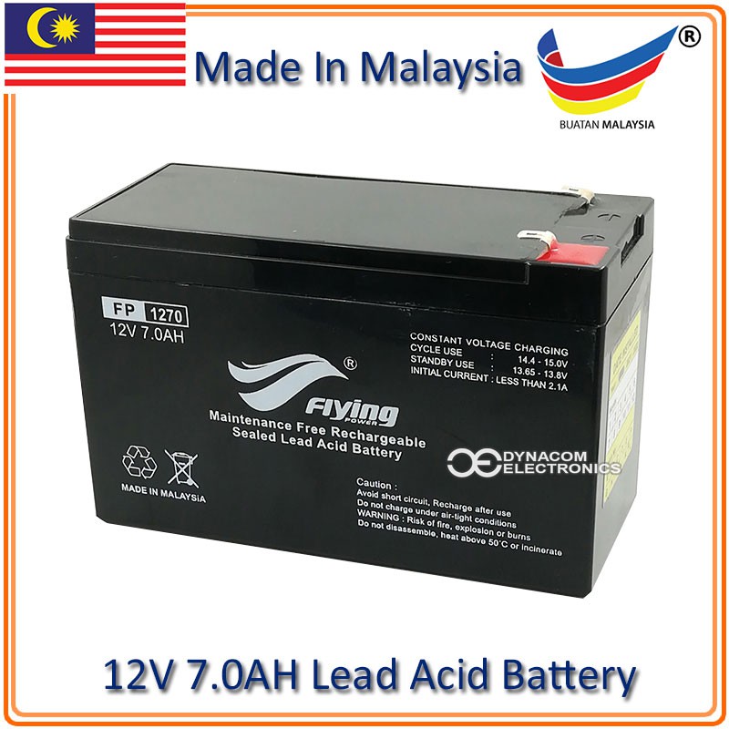 GENUINE Flying 12V 7.0Ah Rechargeable Lead Acid Battery Auto Gate Alarm