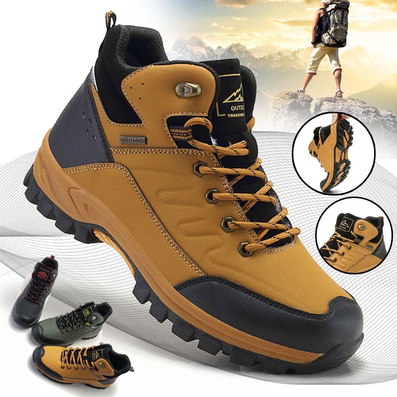 Men Waterproof Hiking Shoes Outdoor Climbing Non-slip Camping Trekking Sneakers