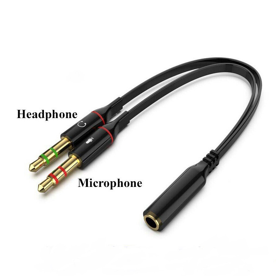 3 5mm Female To 2 Male Y Splitter Aux Audio Cable Pc Headphone Earphone