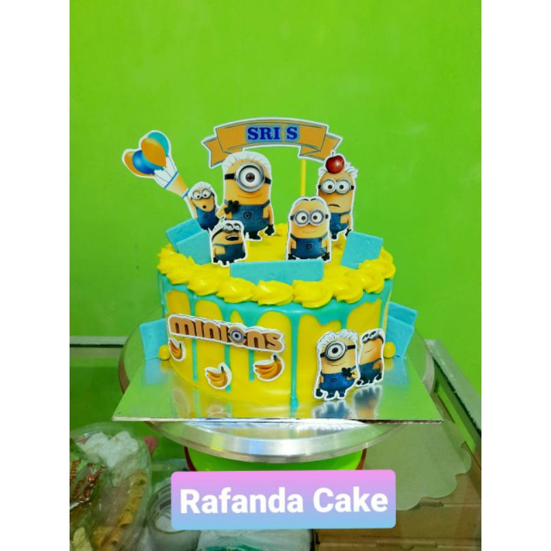 Custom Name Minions Birthday Cake Topper Shopee Malaysia