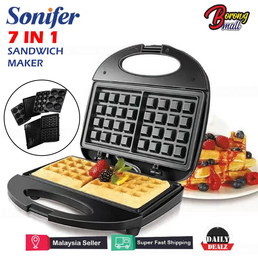 SONIFER 7 In 1 Electric Sandwich Maker Waffle Maker Breakfast Machine SF-6054