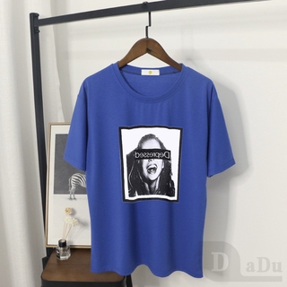 DaDu💖 Loose Clothes Slim Fit Summer New 100% Cotton Tops Plus Size Couple  Cartoon Print Short-sleeved T-shirts Women T shirt | Shopee Malaysia