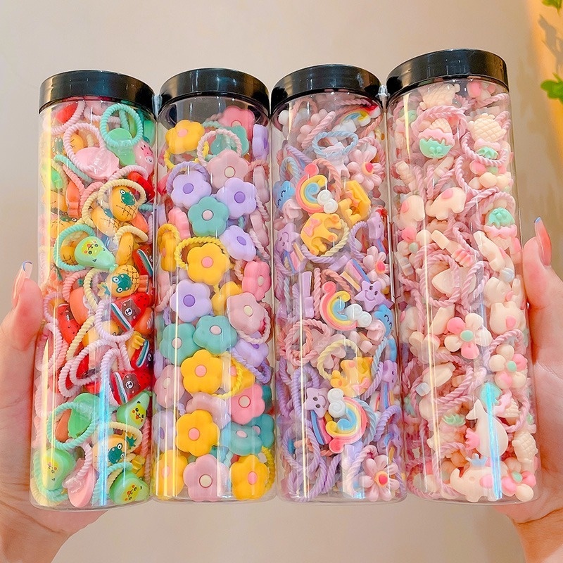 20 Piece Set Korean Style Baby Elastic Rubber Hair Band Baby Cute Hair Tie Set 2022 新款儿童皮筋