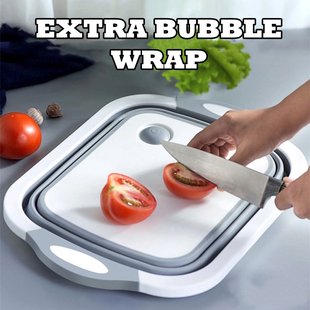 [Local Seller] EXTRA GIFT Multifunction 3 IN 1 Foldable Sink Cutting Board Drain Basket 
