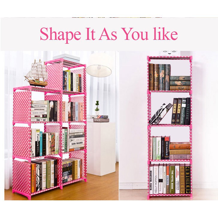 Rak buku pelbagai guna StoreHolic Korean DIY 5 Tiers 8 Columns Book